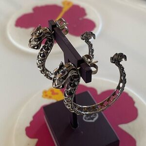 John Hardy Sterling Silver Naga Dragon Large Hoop Earrings